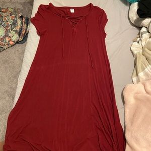 Old Navy Maroon Lace Up Dress